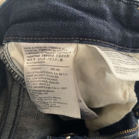 Levi's Women Jeans Skinny High Rise 24 XS Dark Blue Denim Pants Pocket Teen Girl - Picture 7 of 9